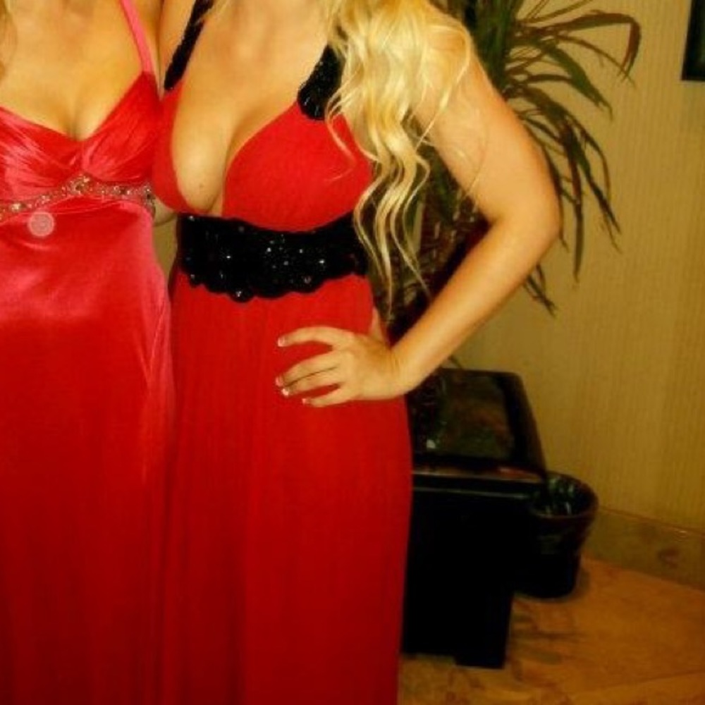 Red & black formal gown